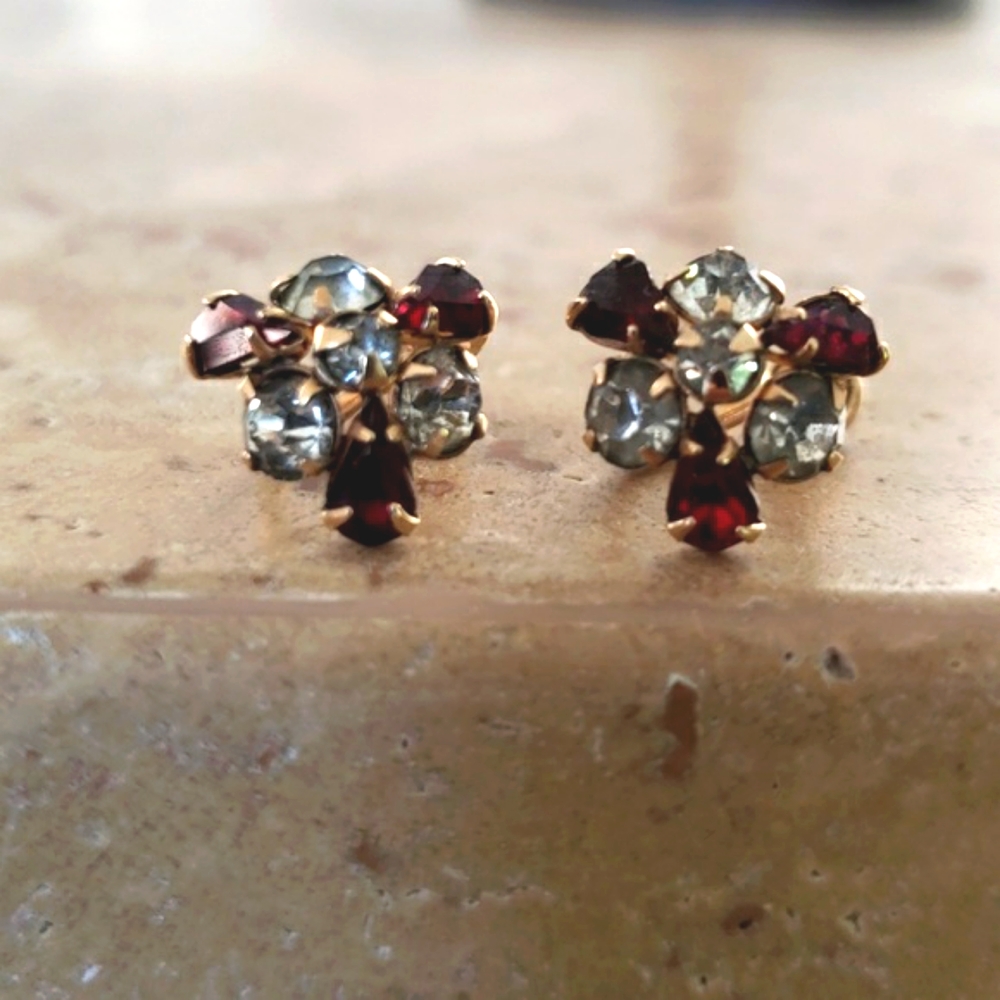 VTG 50ies M&S 3pc goldfilled set brooch/ earrings - Picture 4 of 7
